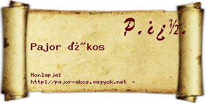 Pajor Ákos névjegykártya